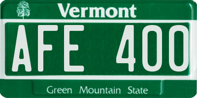 VT license plate AFE400
