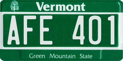 VT license plate AFE401