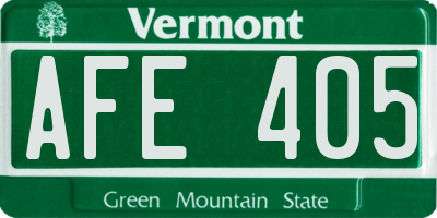 VT license plate AFE405