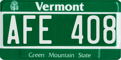 VT license plate AFE408