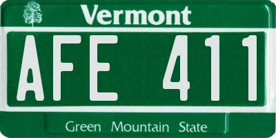 VT license plate AFE411