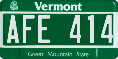 VT license plate AFE414