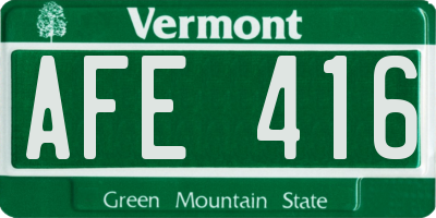 VT license plate AFE416