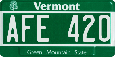 VT license plate AFE420