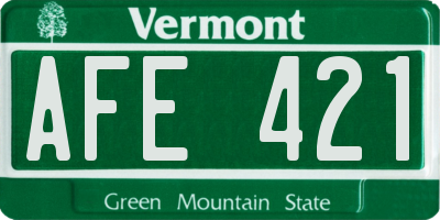 VT license plate AFE421