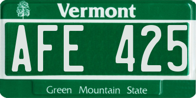 VT license plate AFE425