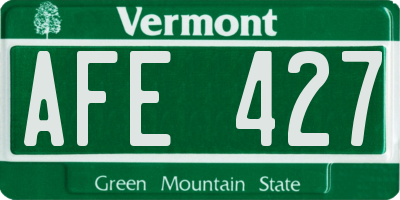 VT license plate AFE427