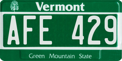 VT license plate AFE429