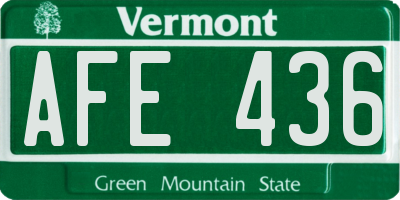 VT license plate AFE436