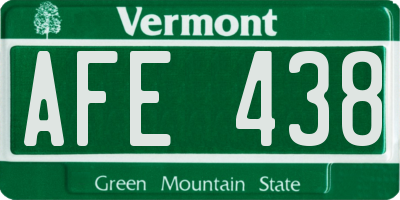 VT license plate AFE438