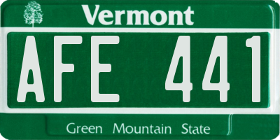 VT license plate AFE441