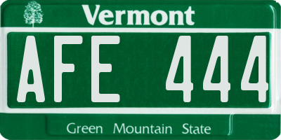 VT license plate AFE444