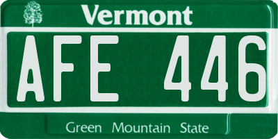 VT license plate AFE446