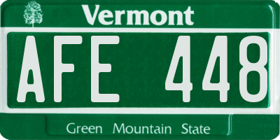 VT license plate AFE448