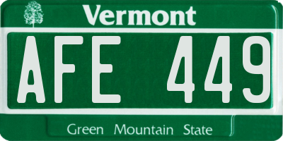 VT license plate AFE449