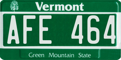 VT license plate AFE464
