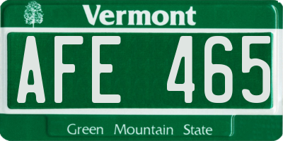 VT license plate AFE465