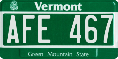 VT license plate AFE467