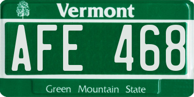 VT license plate AFE468