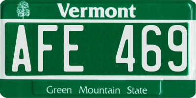VT license plate AFE469