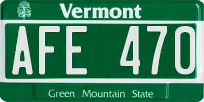 VT license plate AFE470