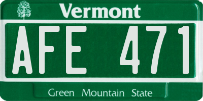VT license plate AFE471