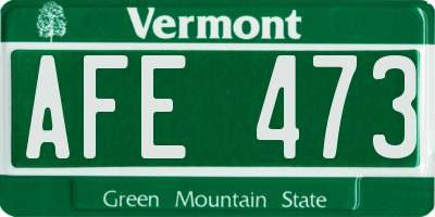 VT license plate AFE473