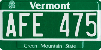VT license plate AFE475