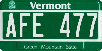 VT license plate AFE477
