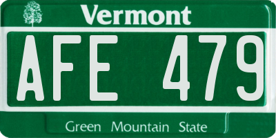 VT license plate AFE479