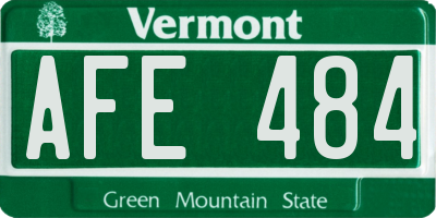 VT license plate AFE484