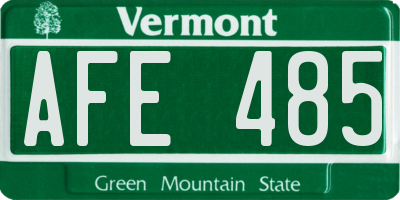 VT license plate AFE485