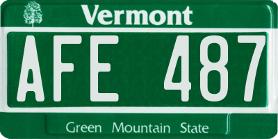 VT license plate AFE487