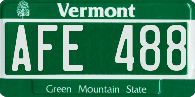 VT license plate AFE488