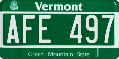 VT license plate AFE497