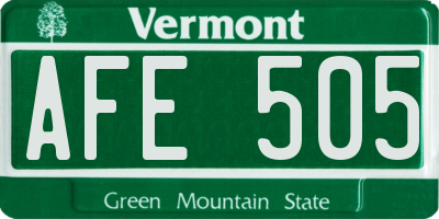 VT license plate AFE505