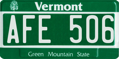 VT license plate AFE506