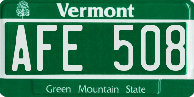 VT license plate AFE508