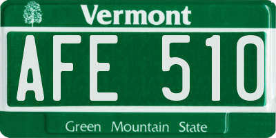 VT license plate AFE510