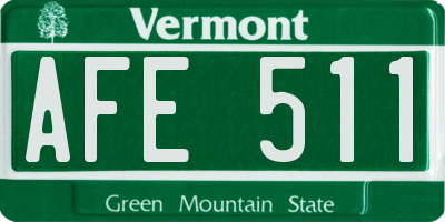 VT license plate AFE511