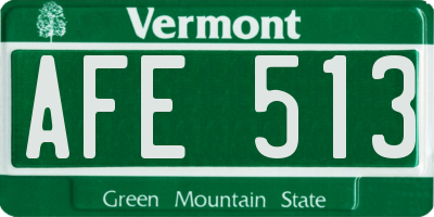 VT license plate AFE513