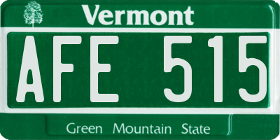 VT license plate AFE515