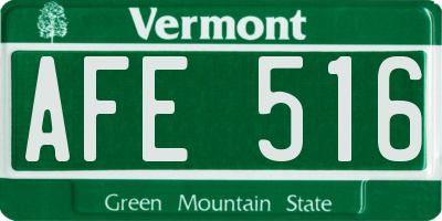 VT license plate AFE516