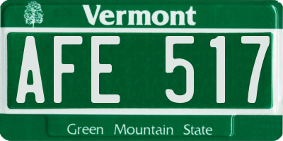 VT license plate AFE517