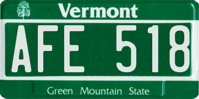 VT license plate AFE518