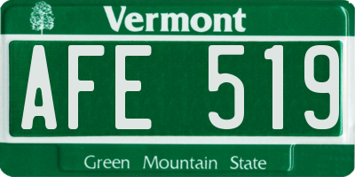 VT license plate AFE519