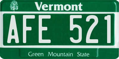 VT license plate AFE521