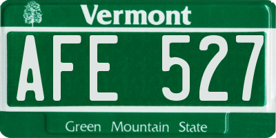 VT license plate AFE527