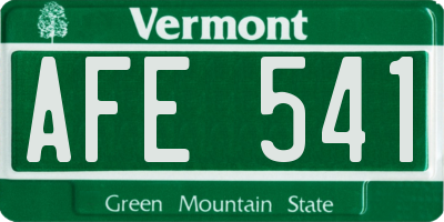 VT license plate AFE541
