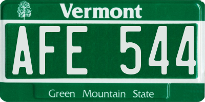 VT license plate AFE544